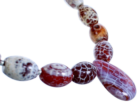 Botswana Genuine Sterling Silver Bead Necklace RX114780